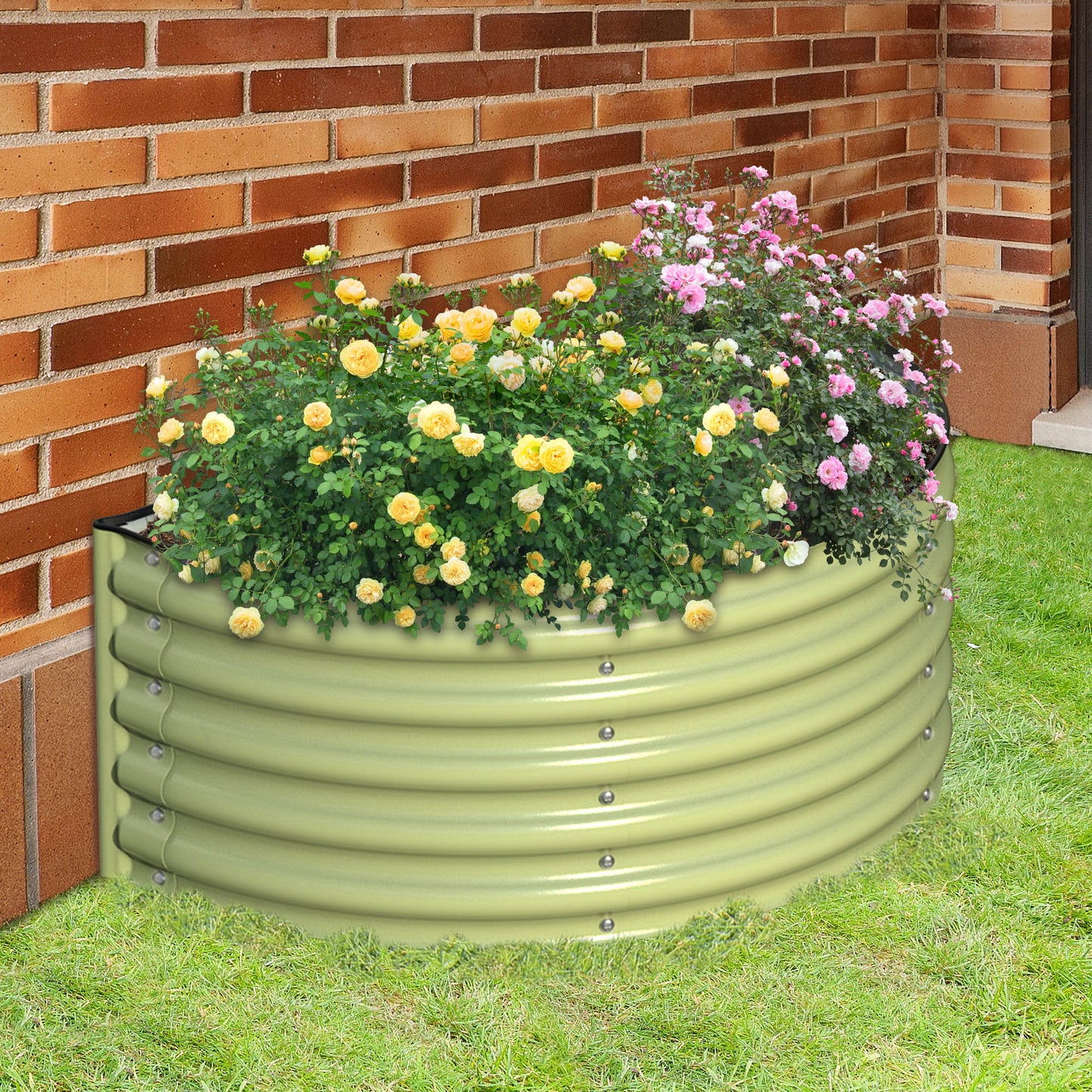 Olle Gardens 17 inch Tall Decorative Semi-circle Raised Garden Bed at Blessings Grow Meadows 