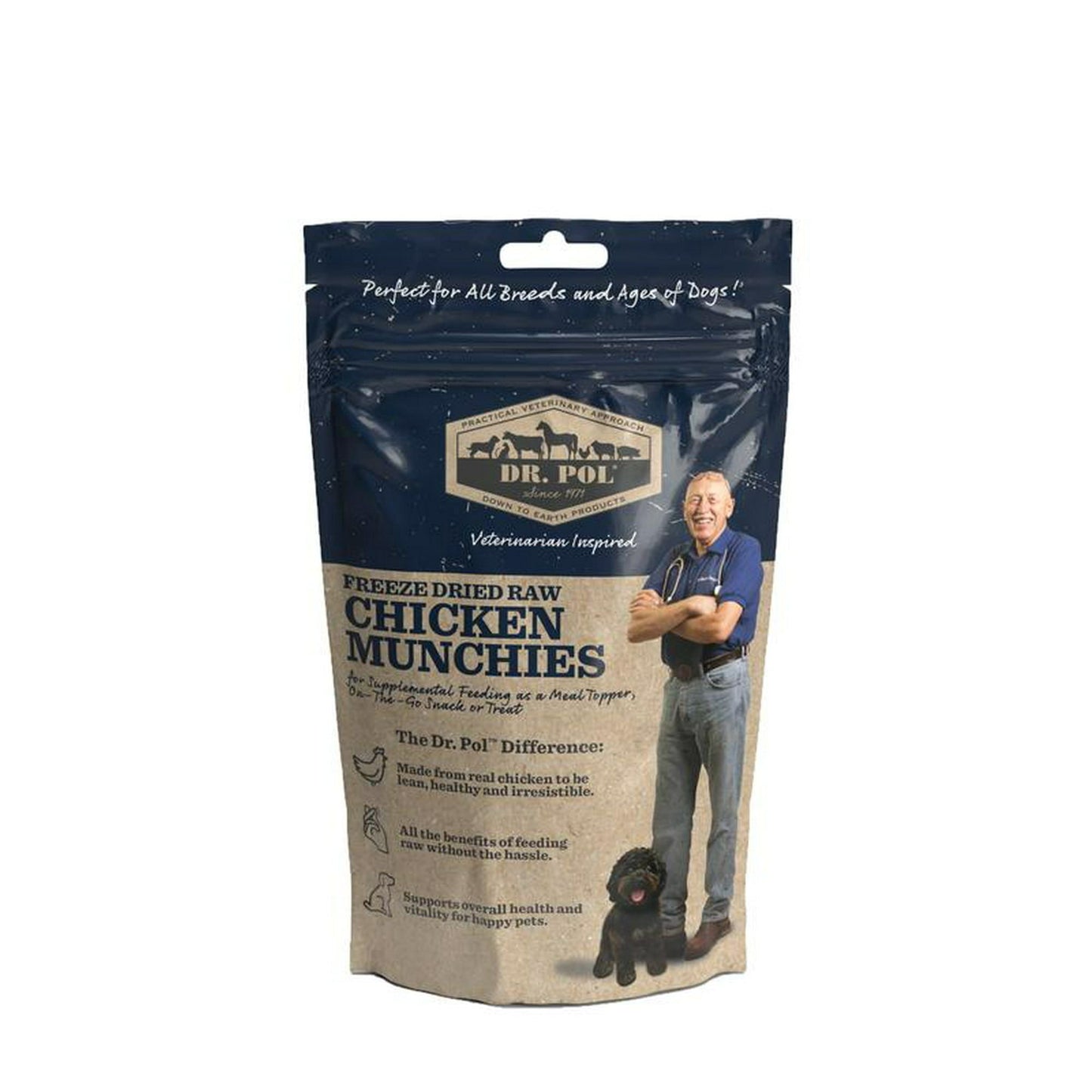 Dr. Pol Freeze Dried Munchies Chicken Dog Treat and Meal Topper 8 Ounces - Blessings Grow Meadows