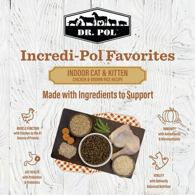 Dr. Pol Incredi-Pol Favorites Indoor Cat and Kitten Chicken and Brown Rice Recipe Cat Food - 18lb - Blessings Grow Meadows