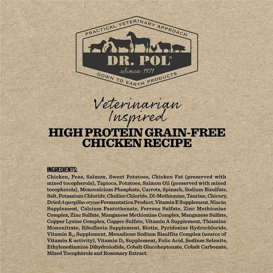 Dr. Pol High Protein Limited Ingredient Chicken Recipe Dry Cat Food for All Breeds, Ages and Sizes of Cats and Growing Kittens, 4 lb. Bag - Blessings Grow Meadows