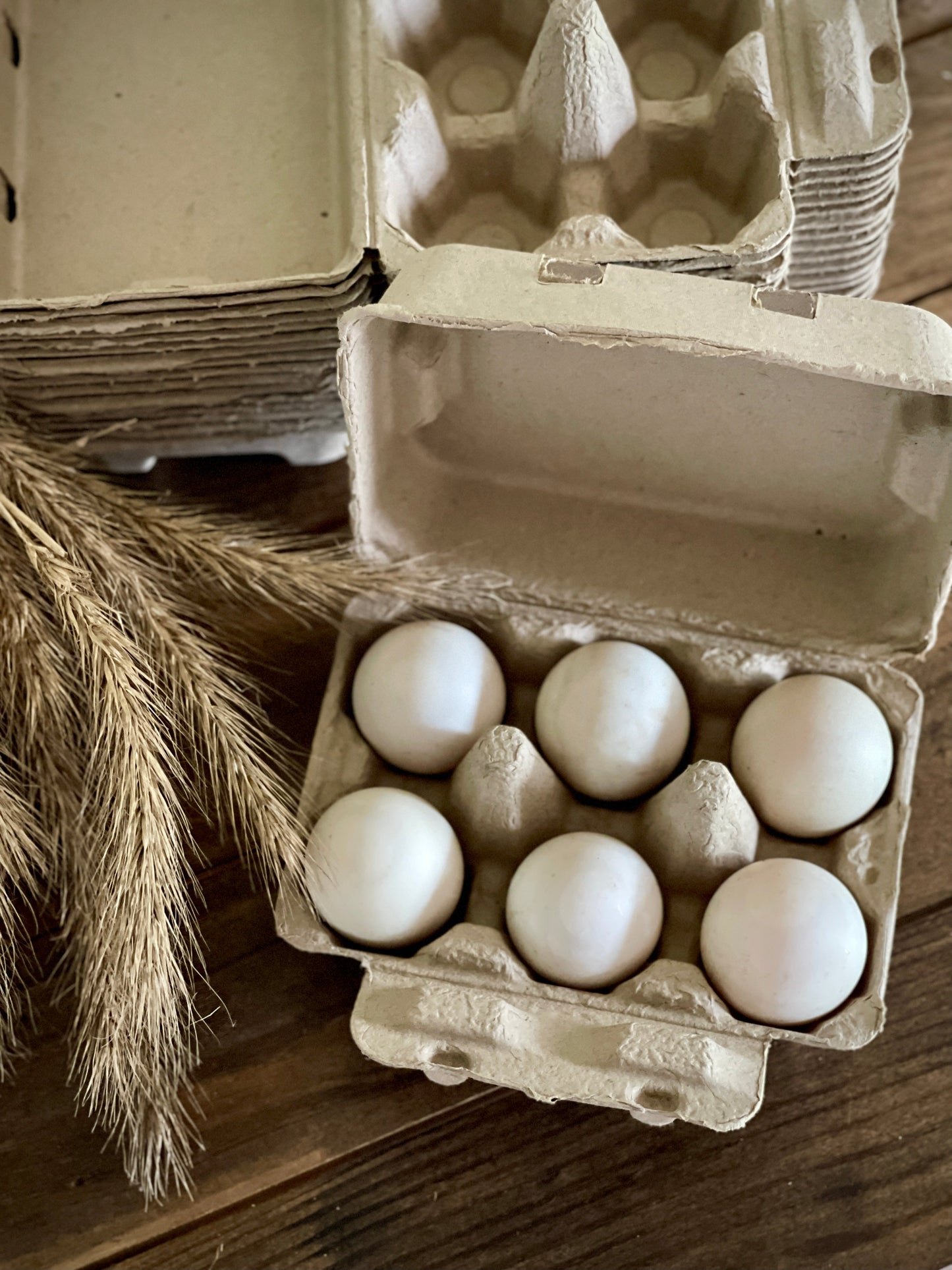 Henlay Duck Egg Cartons - Holds Half Dozen Jumbo Eggs- Blank Flat Top, 2 colors, 20 or 100 - Blessings Grow Meadows
