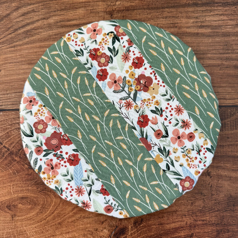 Small bowl and banneton covers from Five Oaks Farm, natural fabric with rustic stitching for bread proofing and kitchen use.