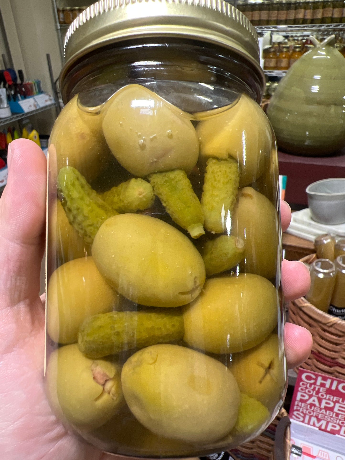 Gherkin Stuffed Olives 16oz