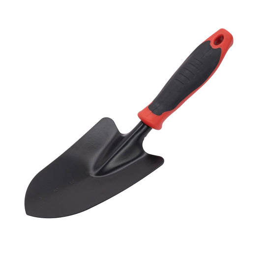 Orbit Irrigation Easy Grip Trowel garden tool with ergonomic handle, ideal for planting and digging in soil.