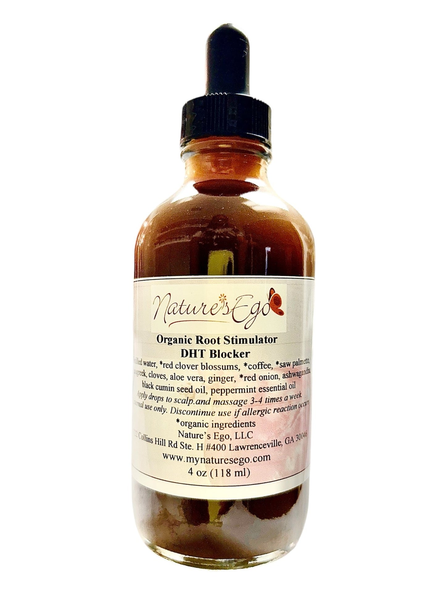 NaturesEgo Organic Root Stimulator bottle with green label and pump dispenser, designed to promote healthy plant root growth.