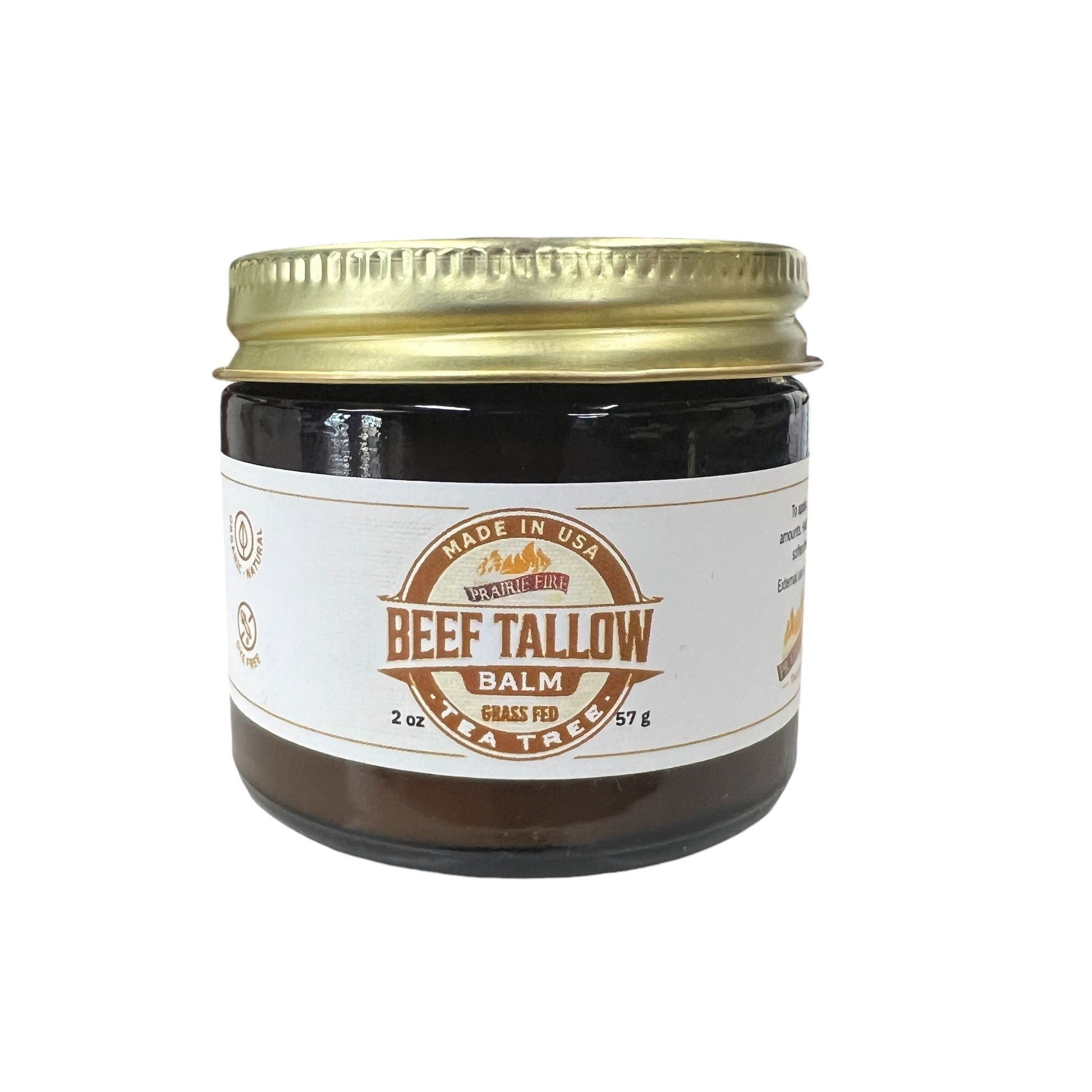 Beef Tallow Balm - 2 oz - Grown and Made in USA - Organic Grass Fed and Finished Tallow - Moisturizing Skin Care - Blessings Grow Meadows