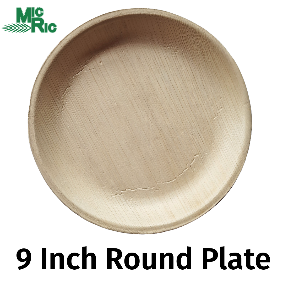 9 Inch Round Palm Leaf Plate (300 Pack) Buy By Box 0.39 each - MicRic ~ Blessings Grow Meadows