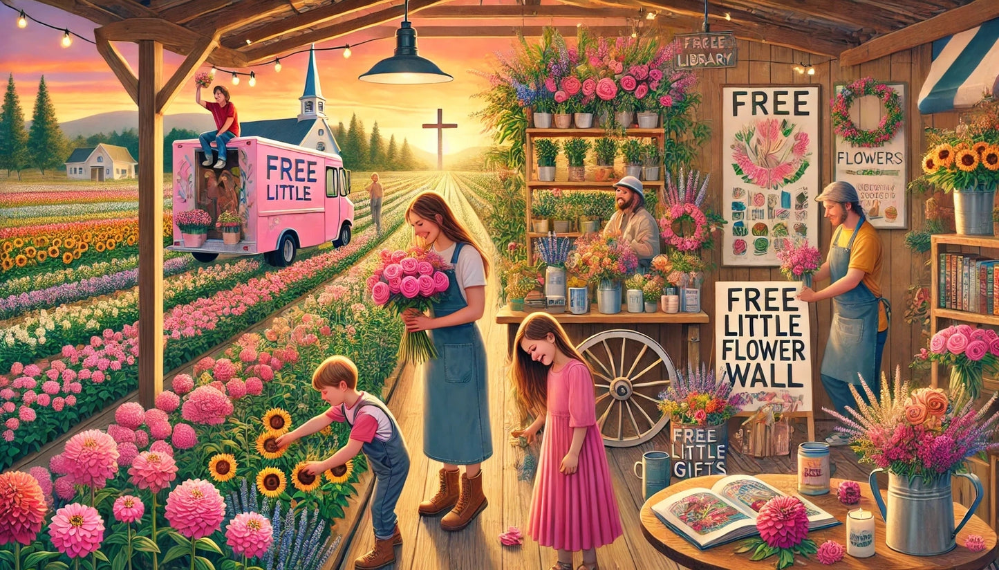 AI Created Farm Life Jigsaw puzzle - Blessings Grow Meadows -