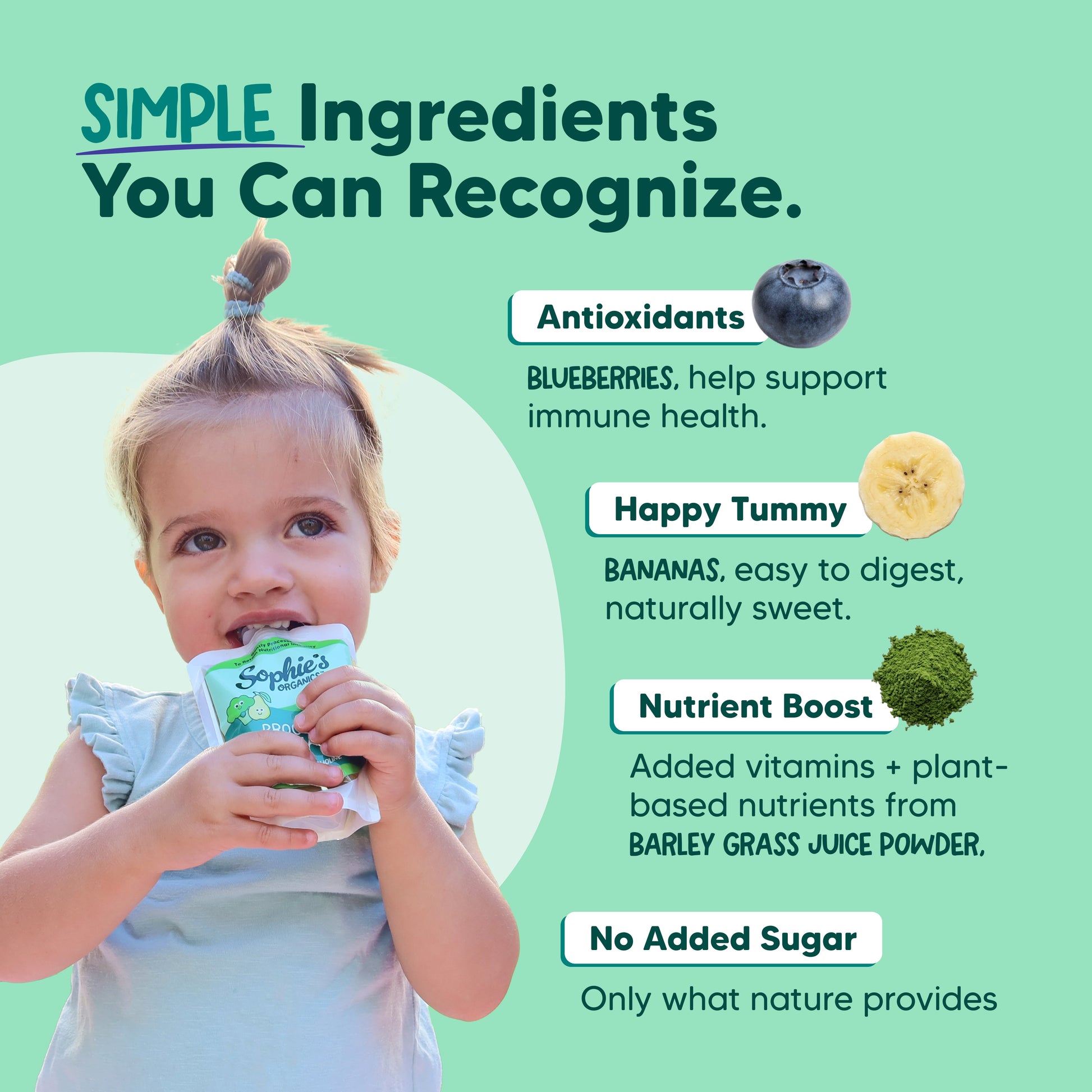 Six-pack of Sophie's Organics Berry Cool fruit snacks featuring colorful berry-shaped packaging and assorted fruit flavors.