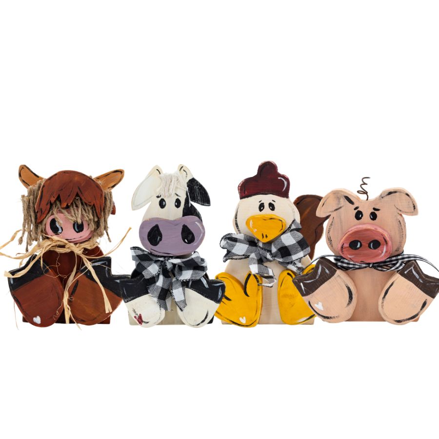 Wooden Farm Friends Bundle | Rustic Animal Decor Collection | The Painted Attic - BuyNebraska.com ~ Blessings Grow Meadows