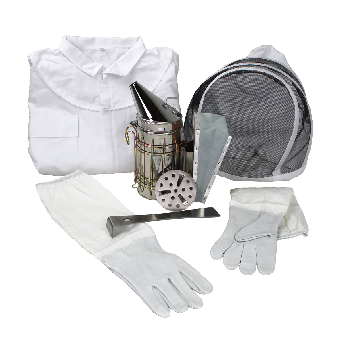 Galena Farms Amish-made 8-frame beehive starter kit with accessories, including frames and essential hive components.