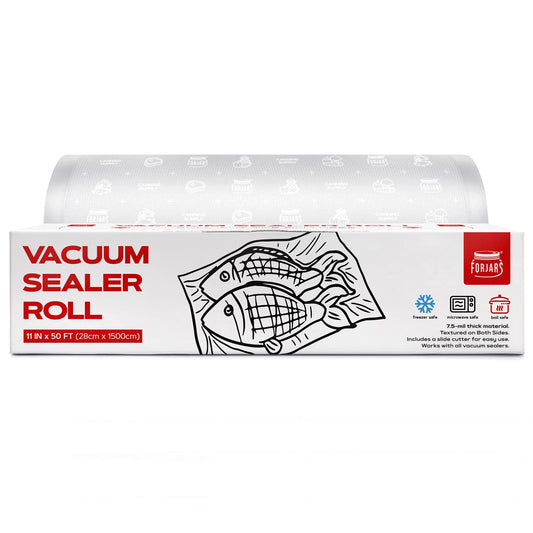 Forjars®  Vacuum Sealer Roll ( 11-inch)- Textured on Both Sides, 7.5 Mil Thickness - Blessings Grow Meadows