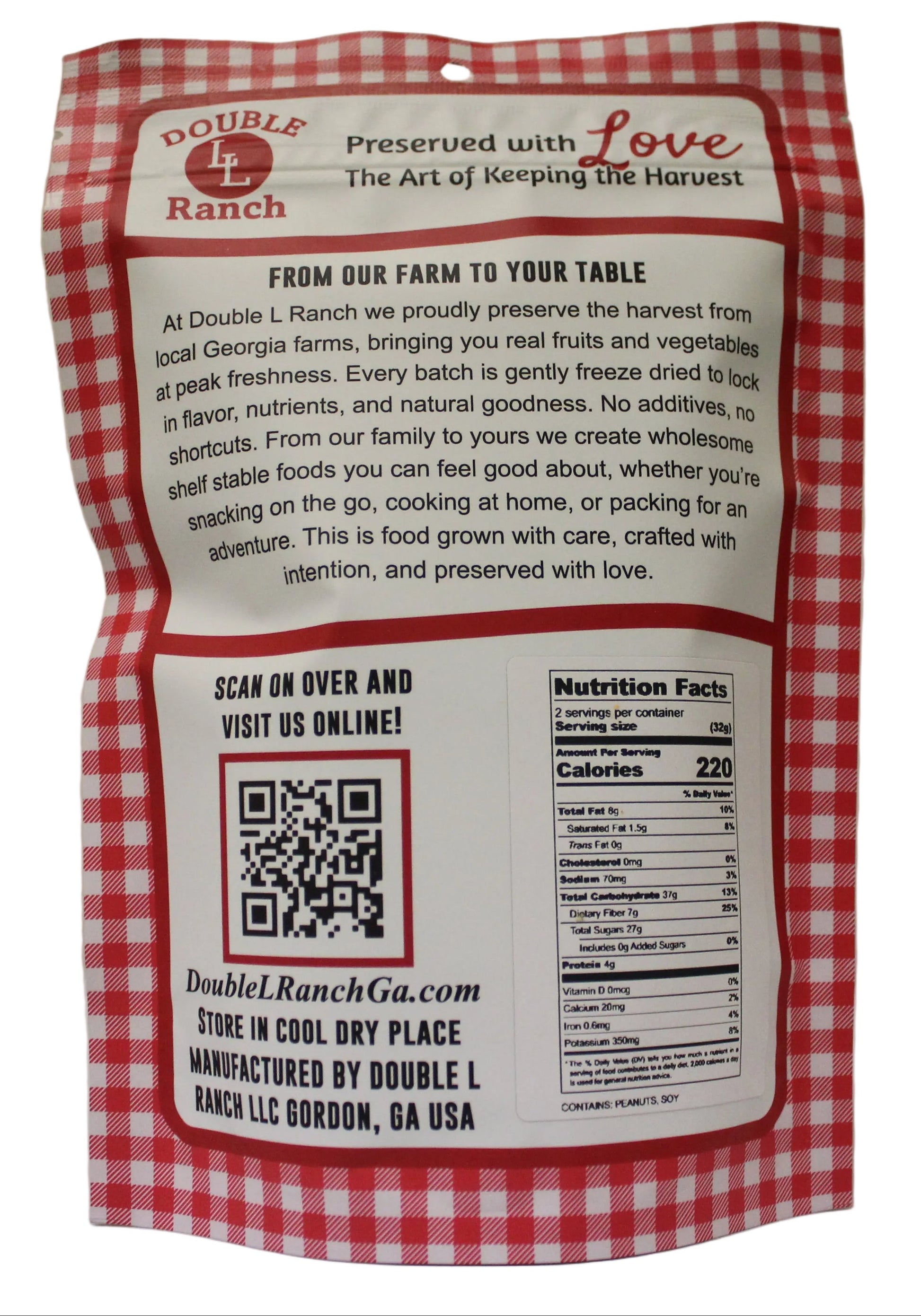 Freeze-dried apple peanut butter dippers by Double L Ranch, showing crispy apple slices coated with peanut butter.