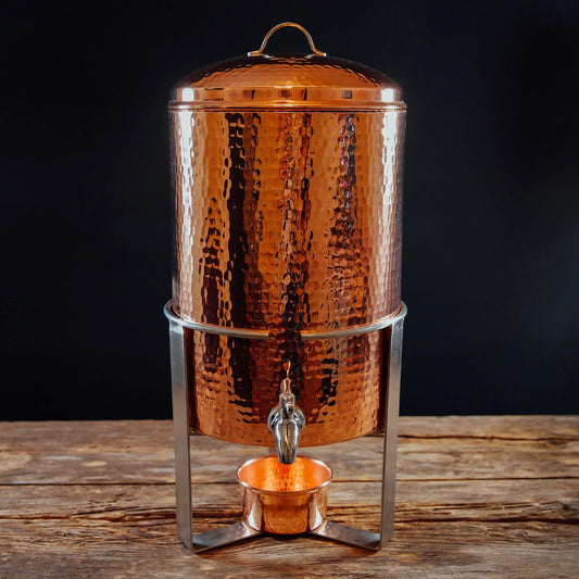 Copper hot and cold drink dispenser spigot for Sertodo water dispensers, featuring a durable, rustic copper finish and easy manual operation.