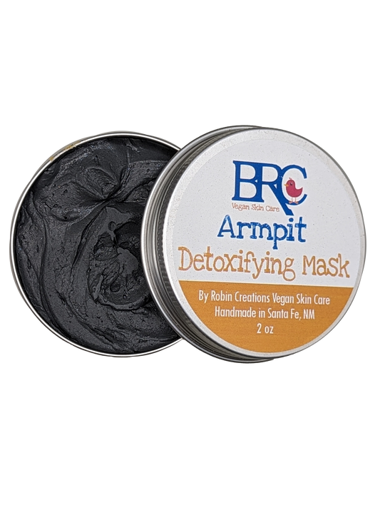 By Robin Creations armpit detox mask in a jar, natural deodorant and body care product for underarm detoxification