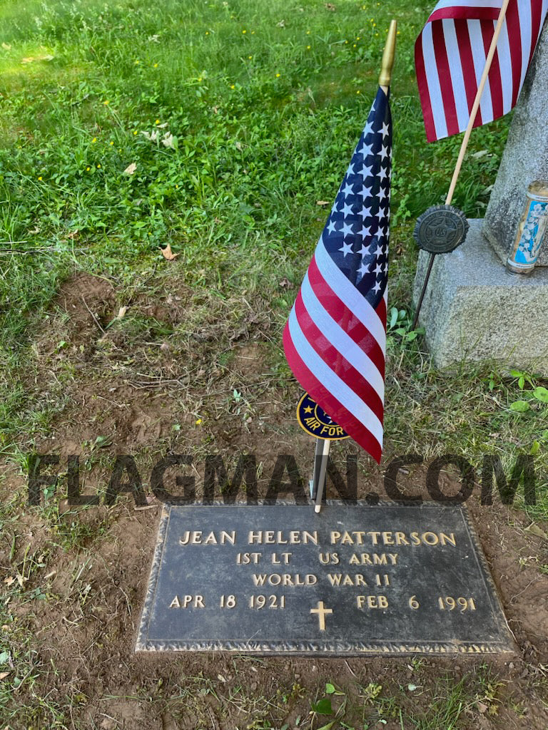US Army Air Forces grave marker by Flagman of America, made in USA, featuring military insignia and engraved details.
