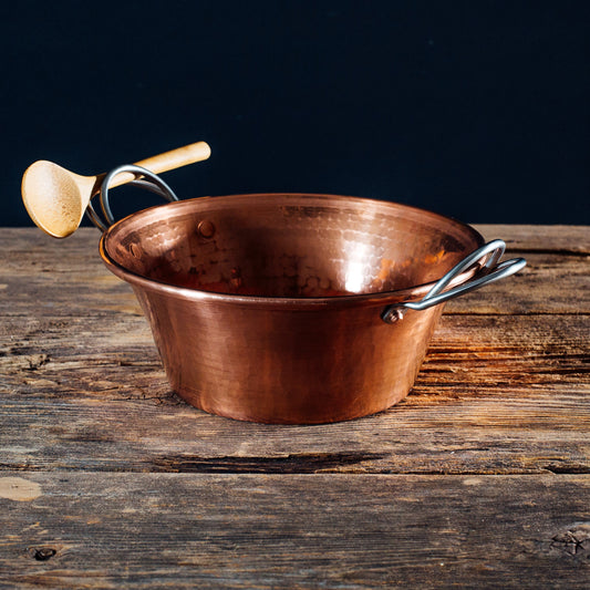 Sertodo Permian Copper Jam Pans with square shape and copper finish, ideal for cooking and jam-making.
