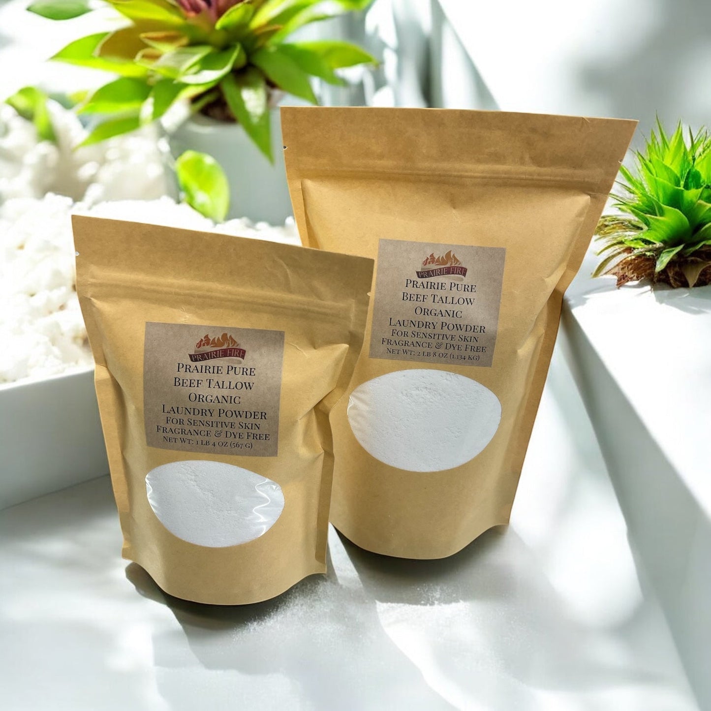 Beef Tallow Organic Laundry Detergent Soap Powder - Made in USA - Fragrance and Dye Free for Sensitive Skin - Blessings Grow Meadows