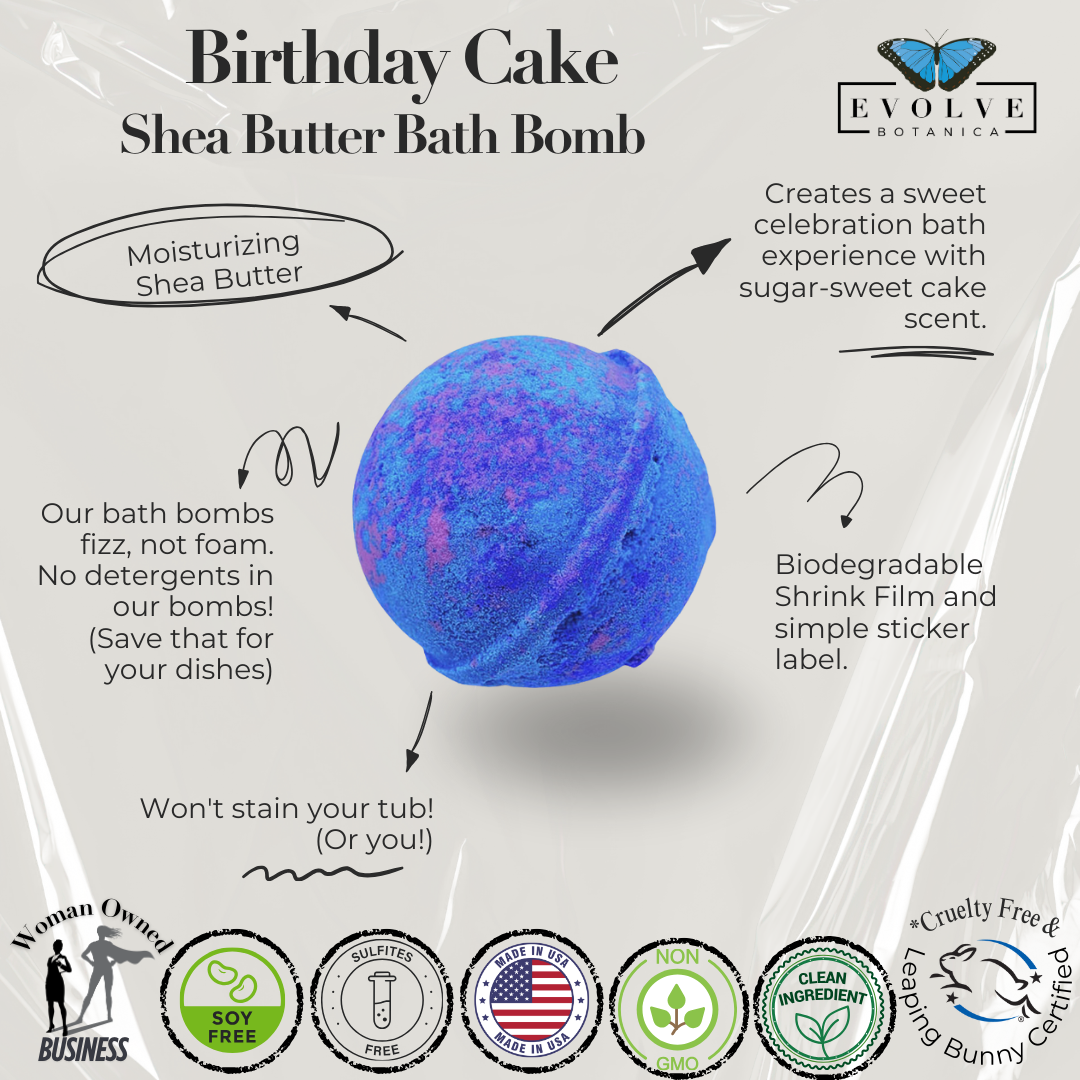 Bath Bomb - Birthday Cake - Blessings Grow Meadows -