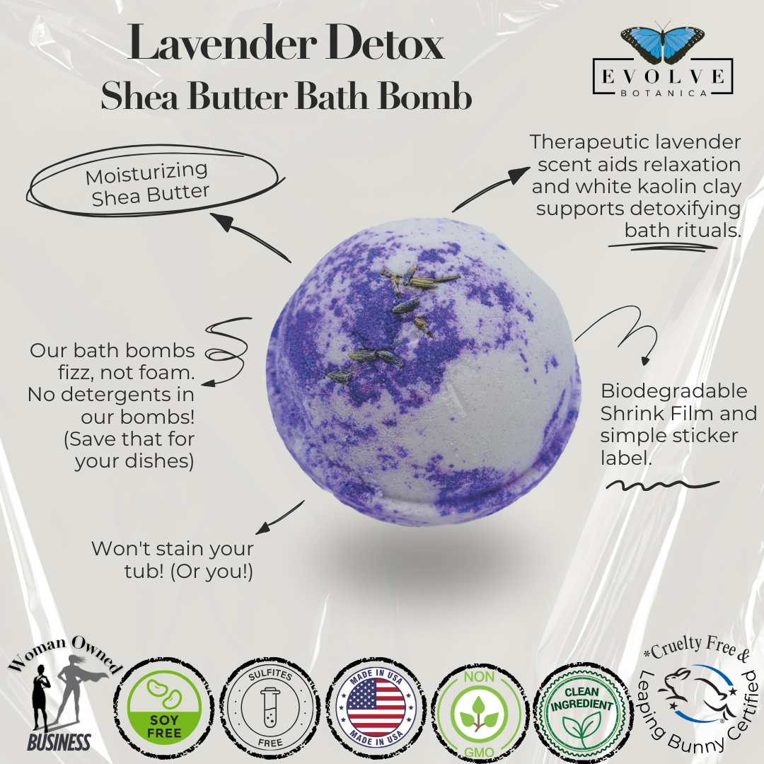 Bath Bomb - Lavender Detox - Blessings Grow Meadows -