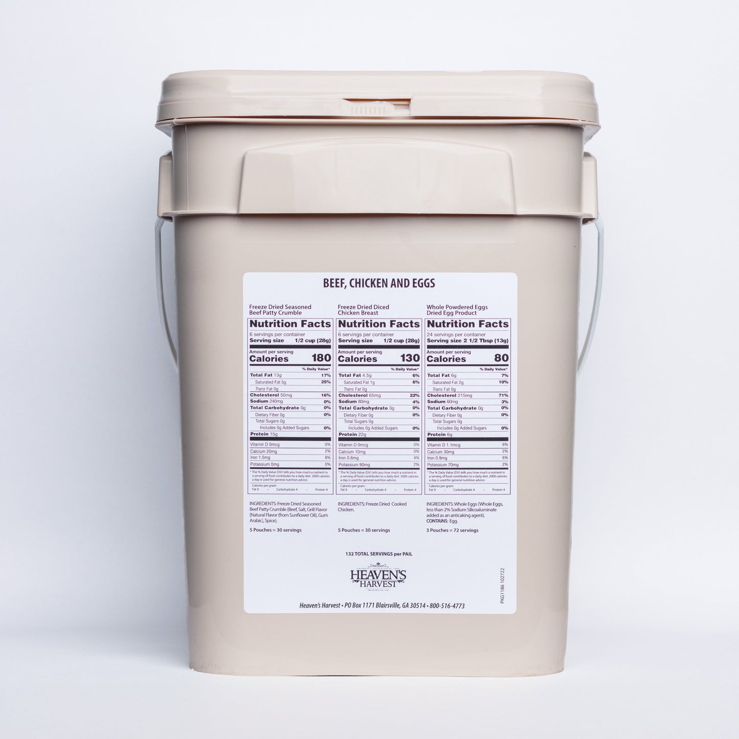 Protein Booster Bucket - 1 Person 1 Month - 132 Serving - Emergency Survival Food Kit