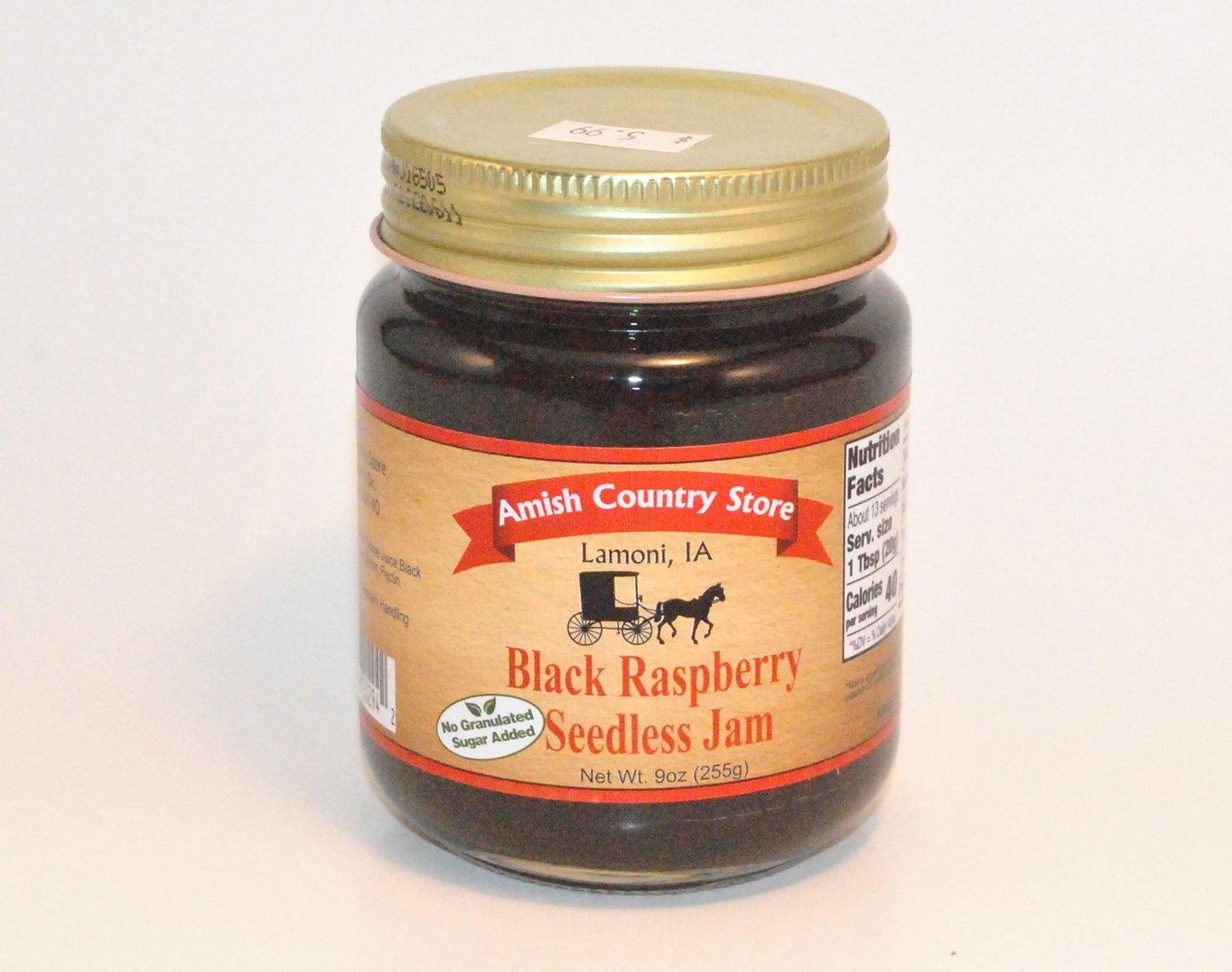 Black Raspberry Seedless Jam 9 oz- no granulated sugar added (NSA)