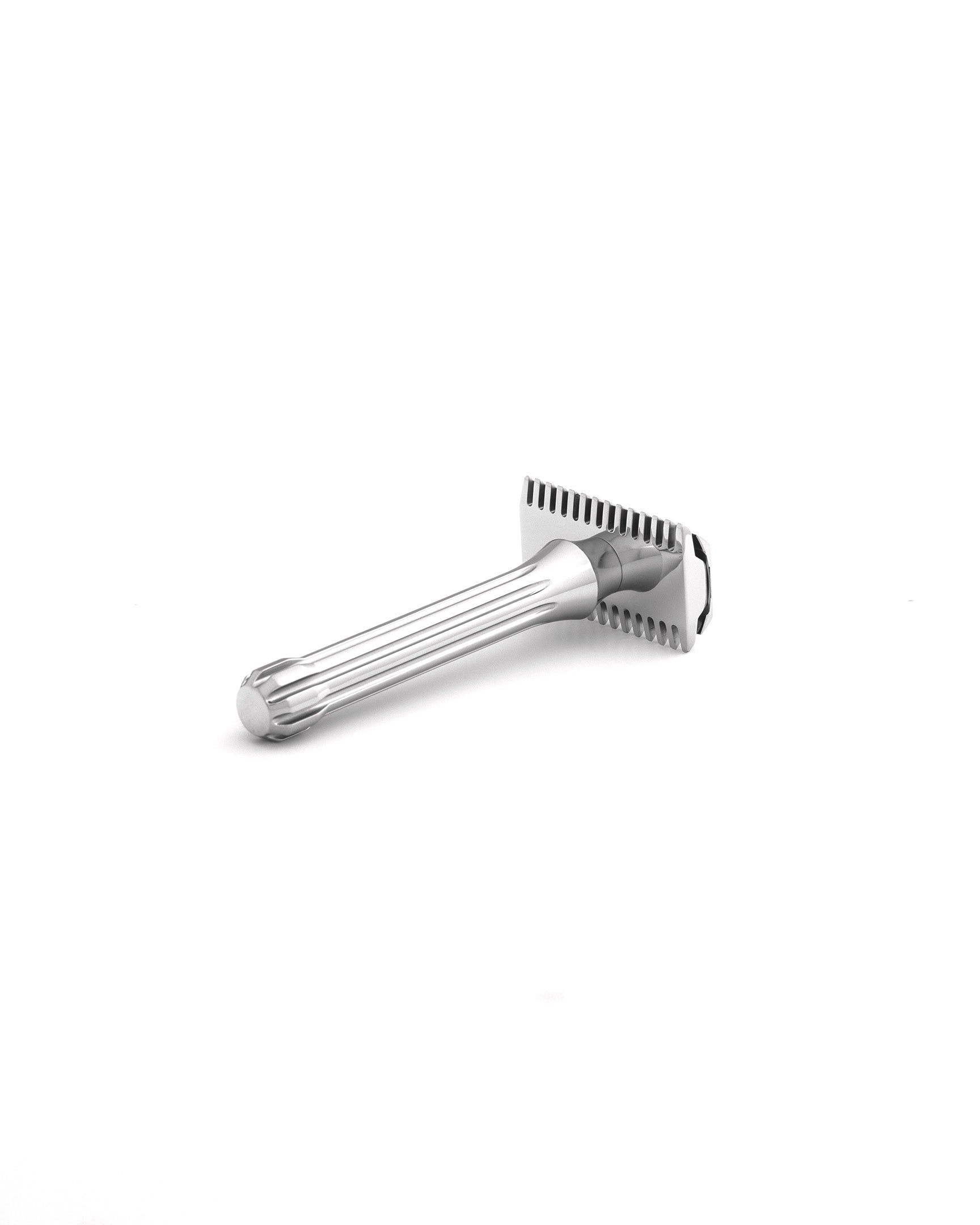 Blackland Razors Blackbird razor with a sleek black handle and polished metal head, designed for a close shave.