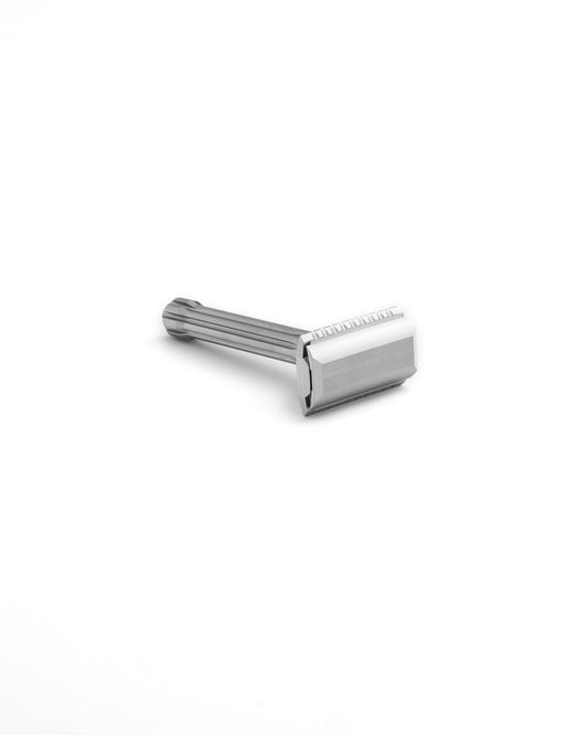Blackland Razors Blackbird safety razor with a sleek black finish, featuring a textured handle and polished head for a close shave.