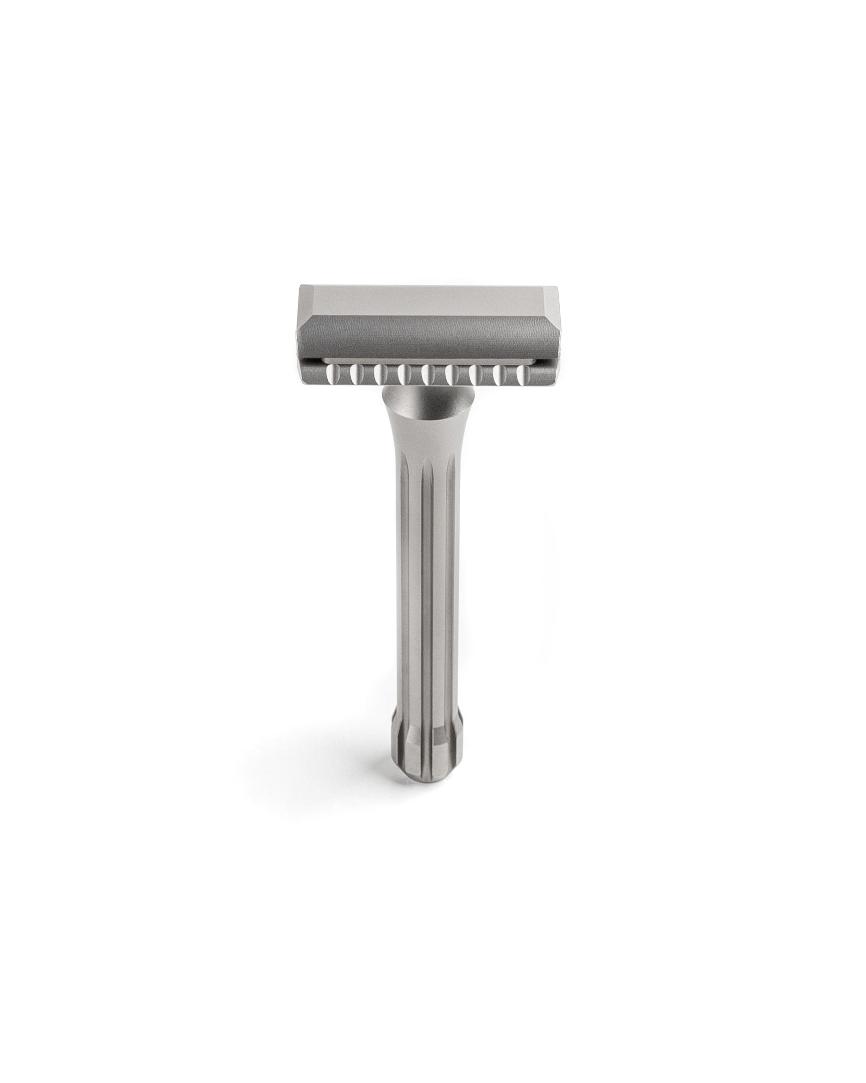 Blackbird Titanium razor from Blackland Razors, featuring a sleek, black handle with a polished titanium blade head.