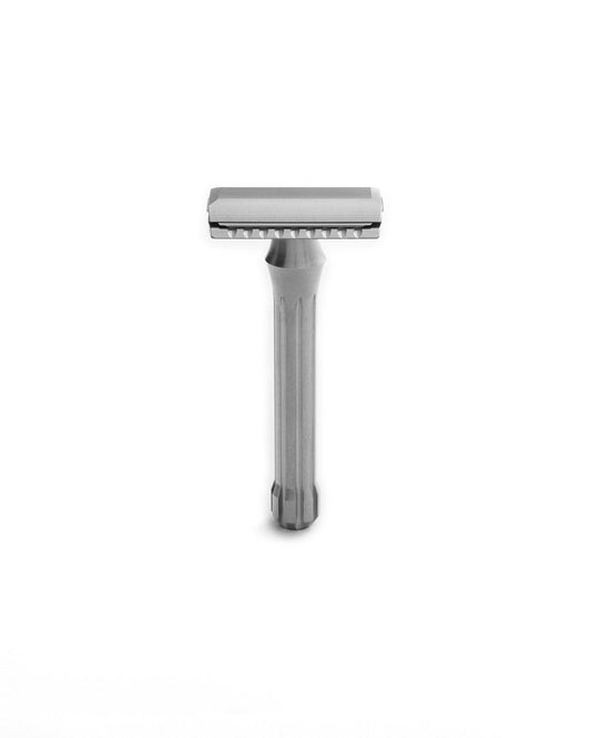 Blackland Razors Blackbird safety razor with a sleek black finish, featuring a textured handle and polished head for a close shave.