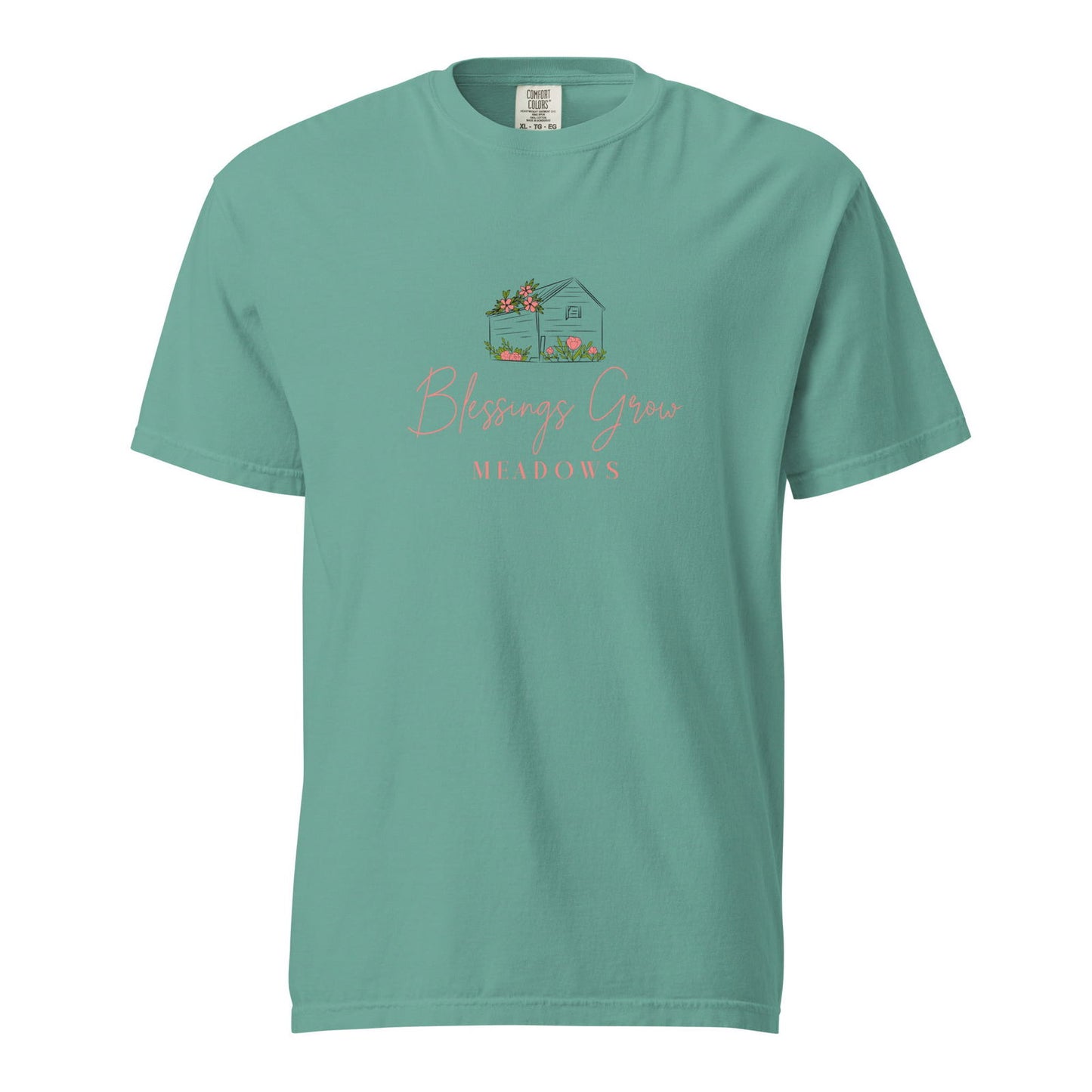 Blessings Grow Meadows Logo Unisex Garment-Dyed Heavyweight T-shirt - Blessings Grow Meadows -