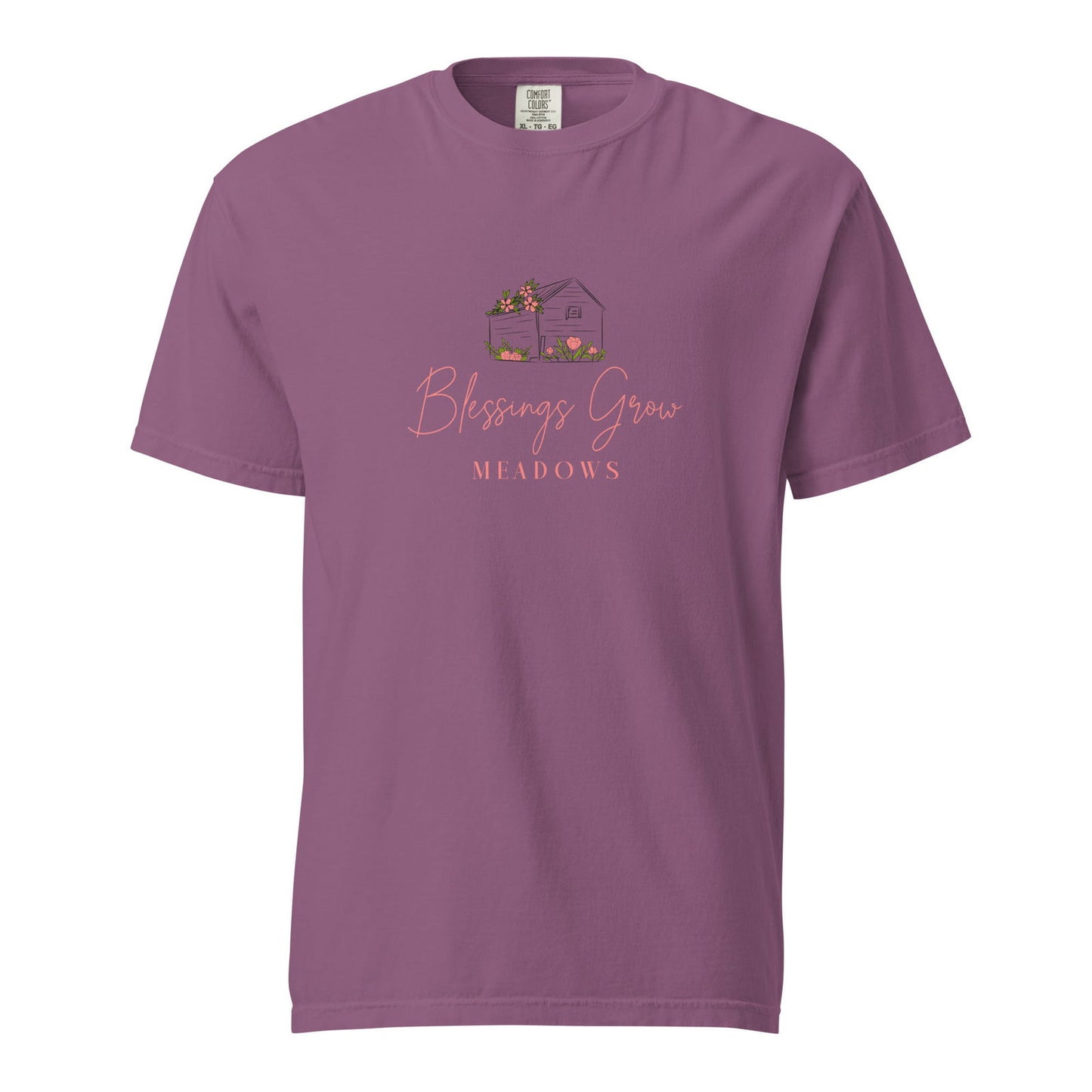 Blessings Grow Meadows Logo Unisex Garment-Dyed Heavyweight T-shirt - Blessings Grow Meadows -