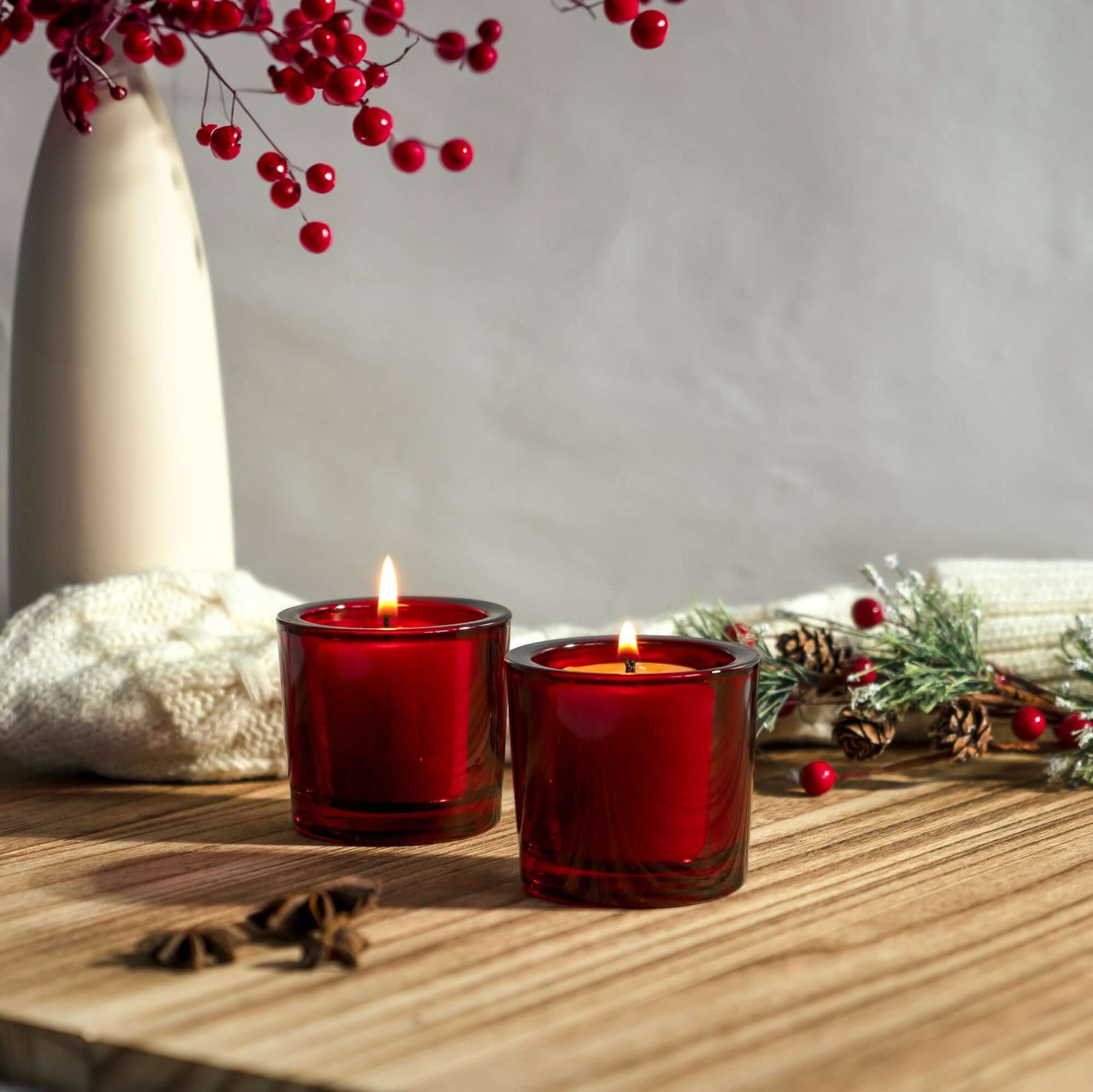Bluecorn Candles pure beeswax votive candles with holders, showcasing warm, natural beeswax finish and elegant design.