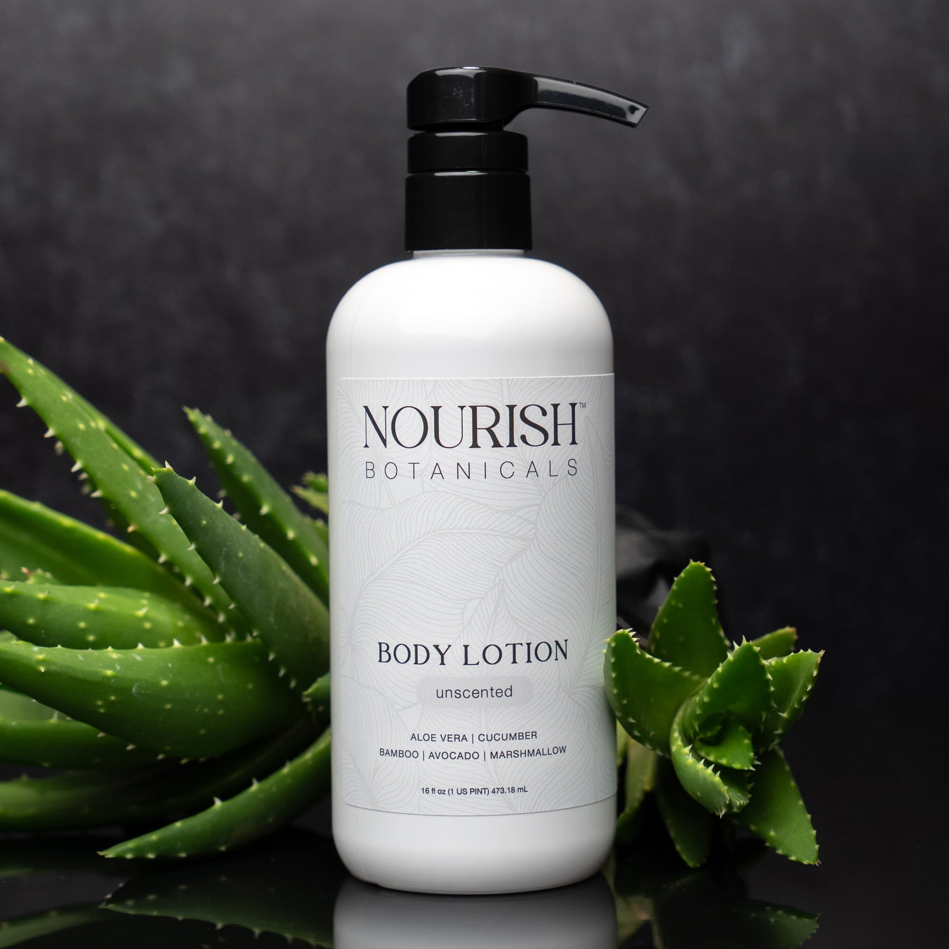 Rustic Strength Aloe Vera Body Lotion in 16 oz unscented bottle, smooth lotion for hydrating skin