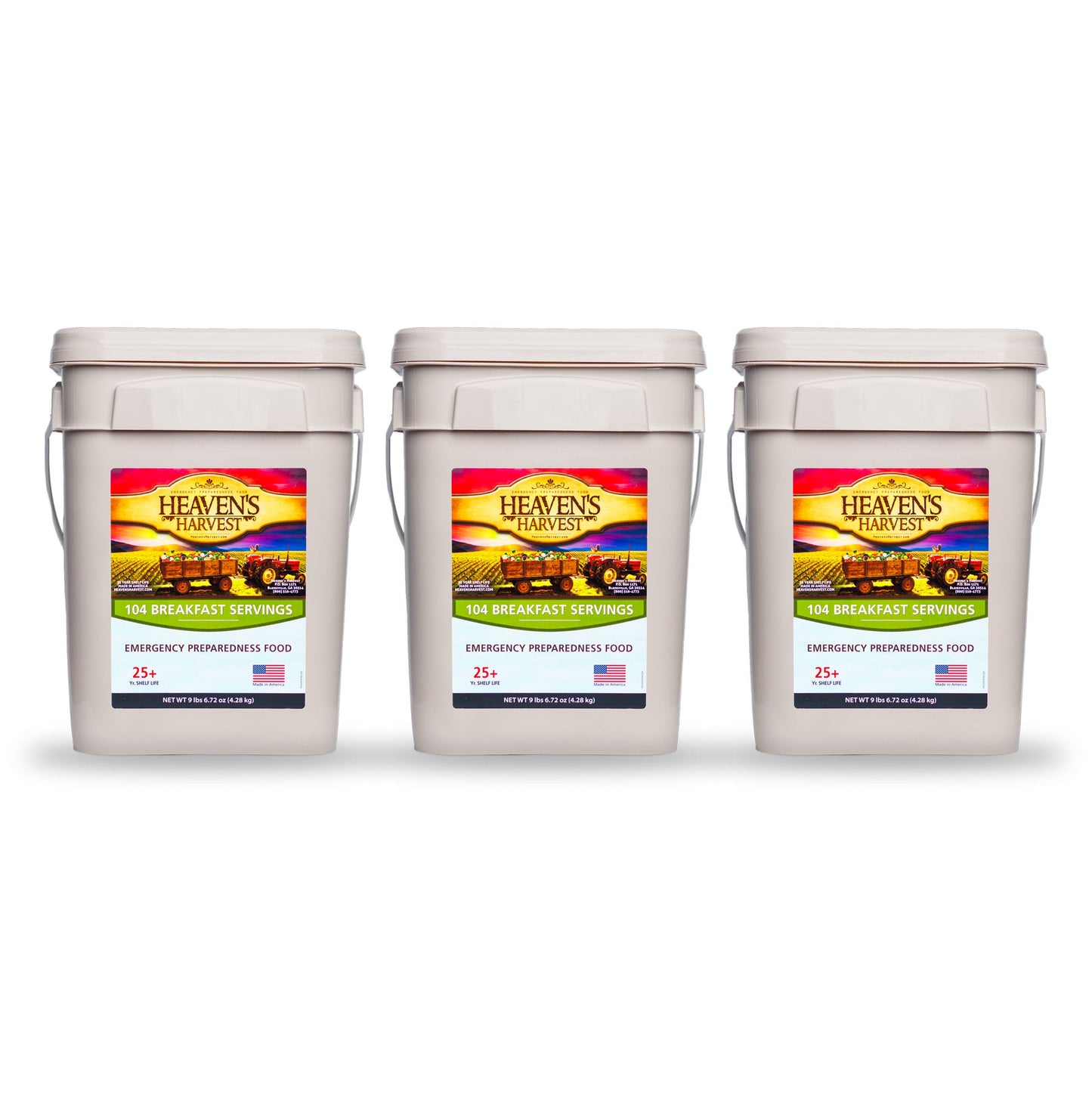 Breakfast Bucket - 3 Pack - Emergency Survival Food Kit