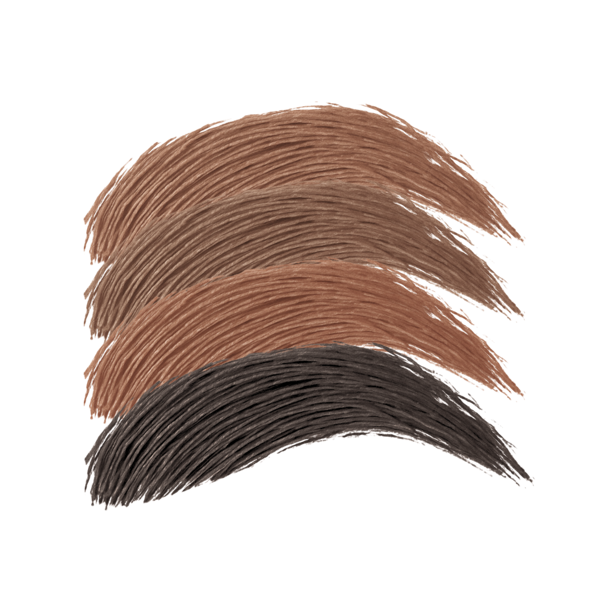 Taylor Made Organics brow gel swatch showing tinted and taming formula on skin with brush applicator visible