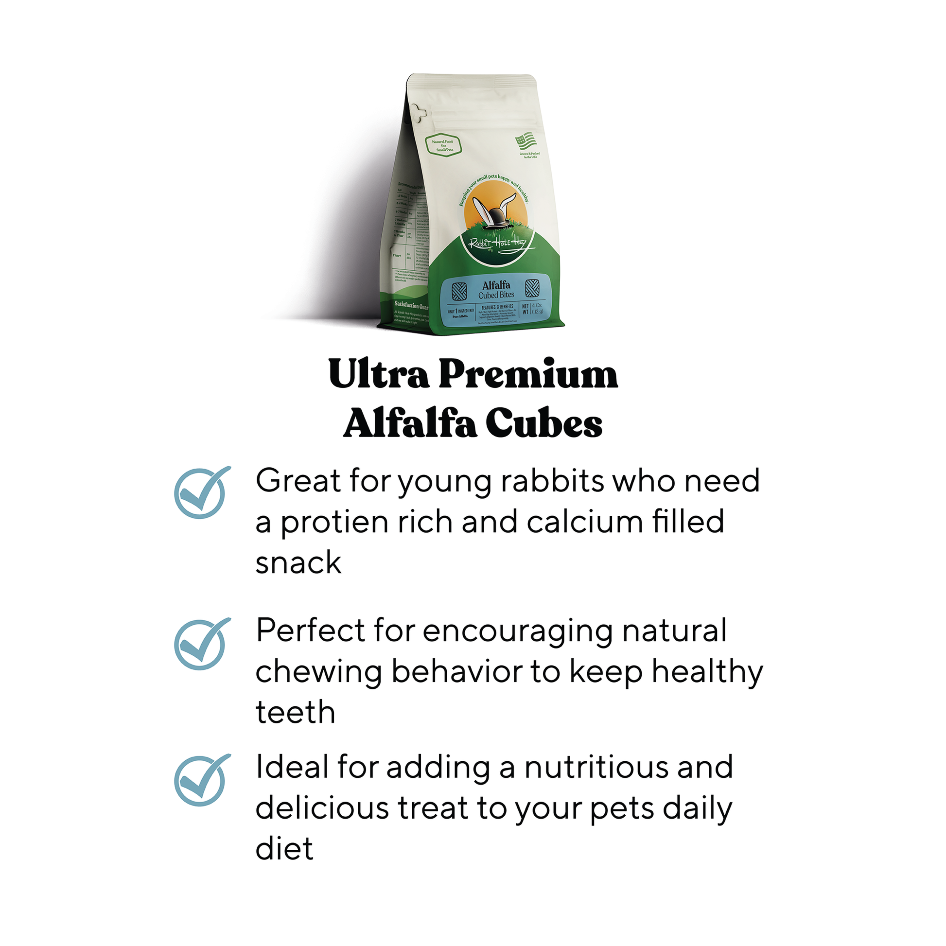 Rabbit Hole Hay All Natural Alfalfa Hay Cubes - Rabbit Hole Hay ~ Blessings Grow Meadows