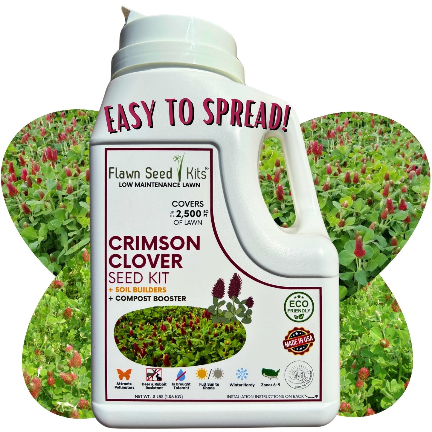 Crimson Clover Easy Spread Shaker - Blessings Grow Meadows