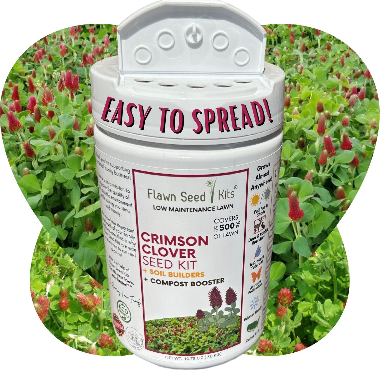 Crimson Clover Easy Spread Shaker - Blessings Grow Meadows