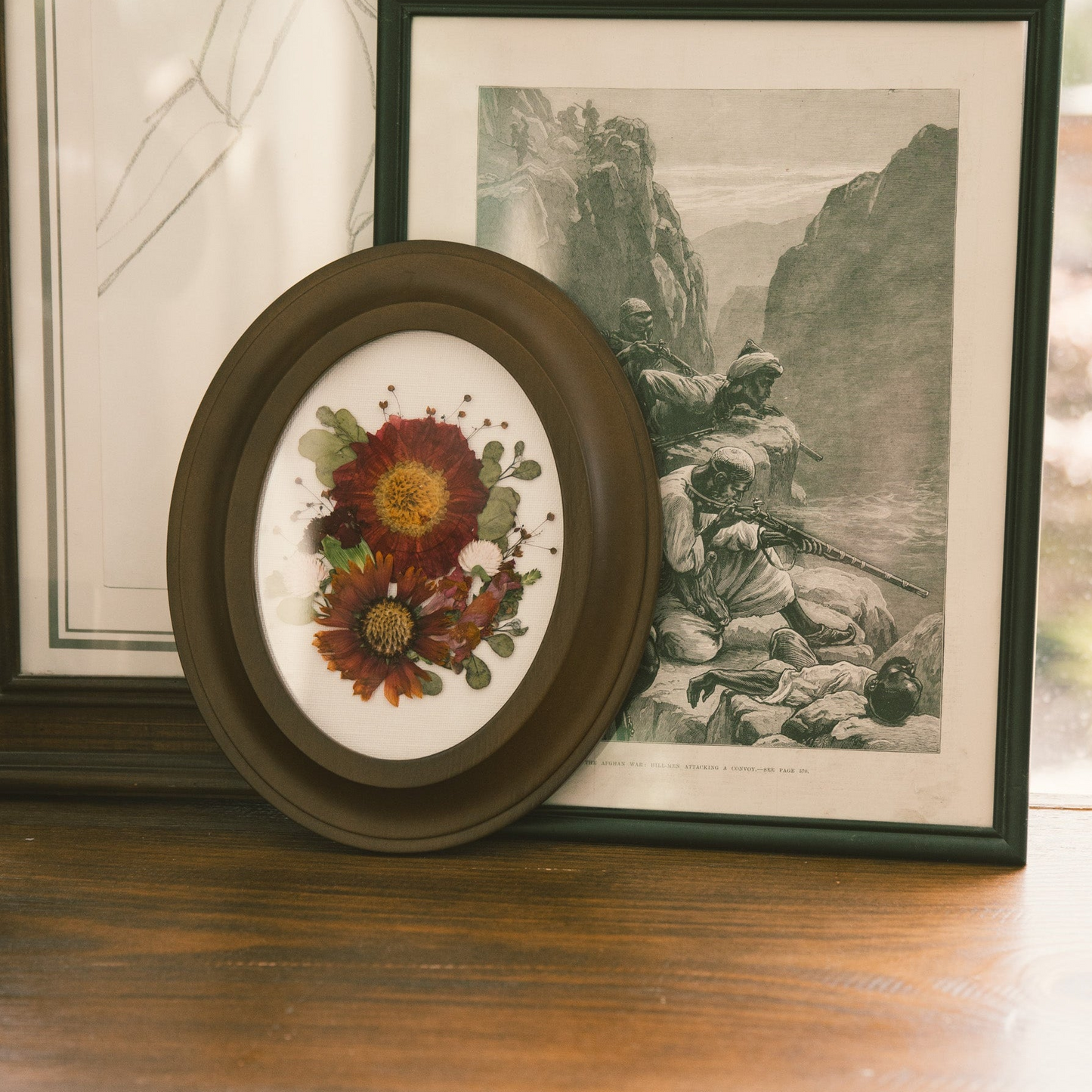 Pressed Floral boutonniere frame with intricate floral design and delicate craftsmanship, ideal for floral arrangements and decorations.