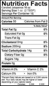 Candied Jalapenos 16 oz