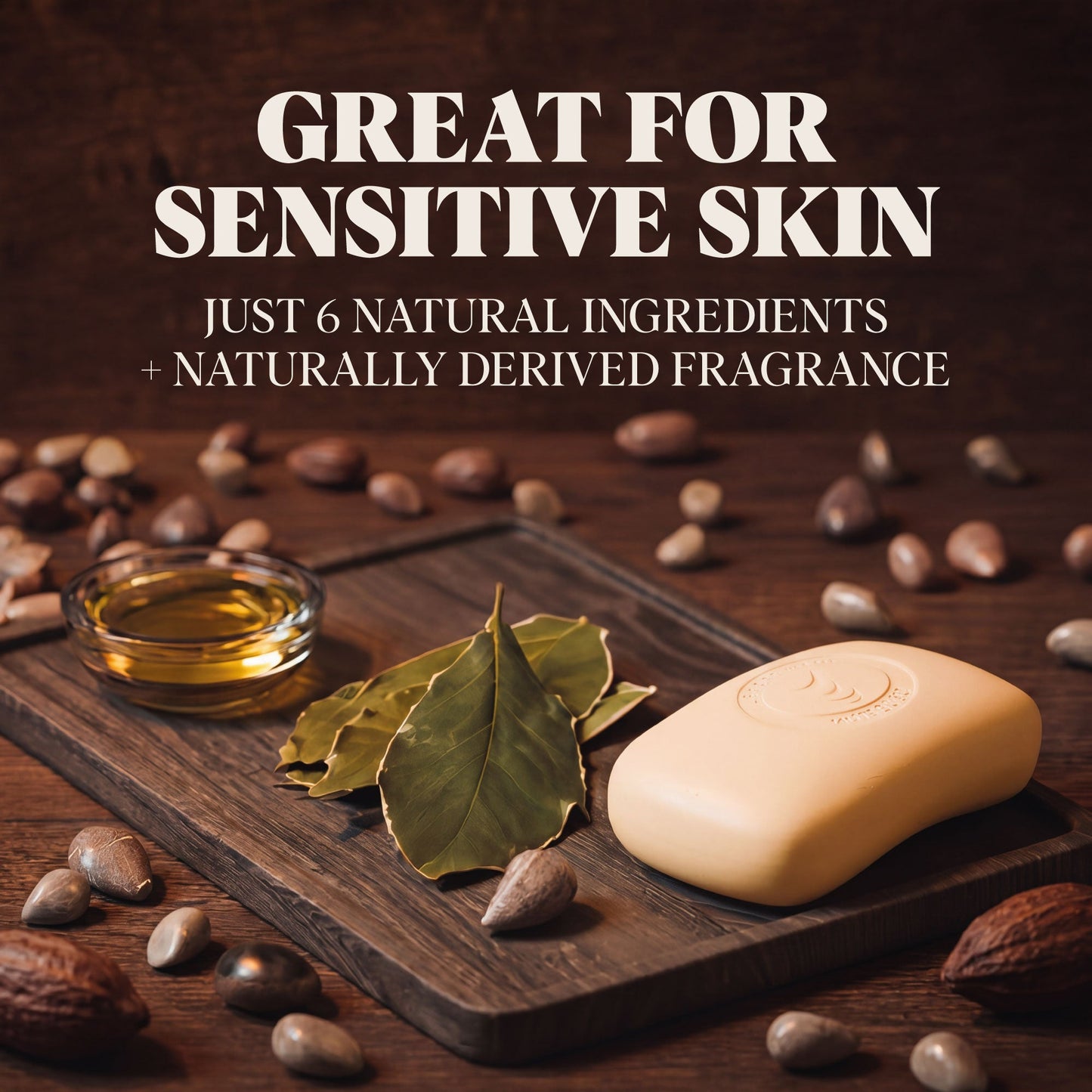 Bar of Carolina Castile Soap Gin & Juniper scented castile bar soap with natural ingredients and earthy juniper aroma.