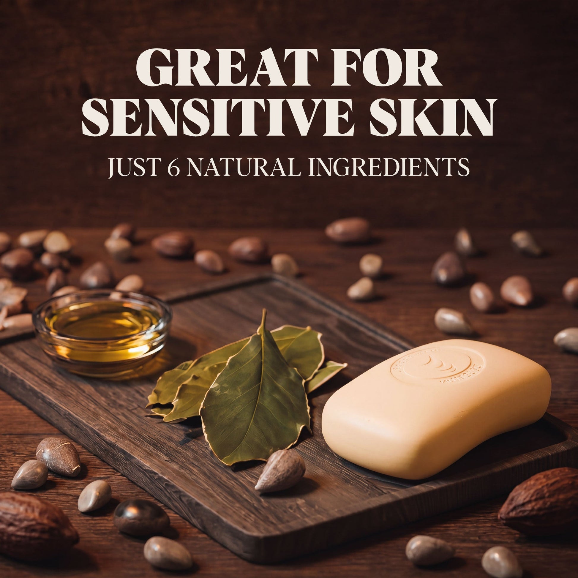 Gentle unscented Castile bar soap by Carolina Castile Soap, plain natural soap bar with smooth texture and clean appearance.