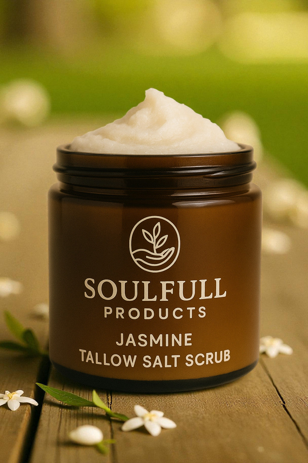 Jasmine whipped tallow salt scrub - Blessings Grow Meadows