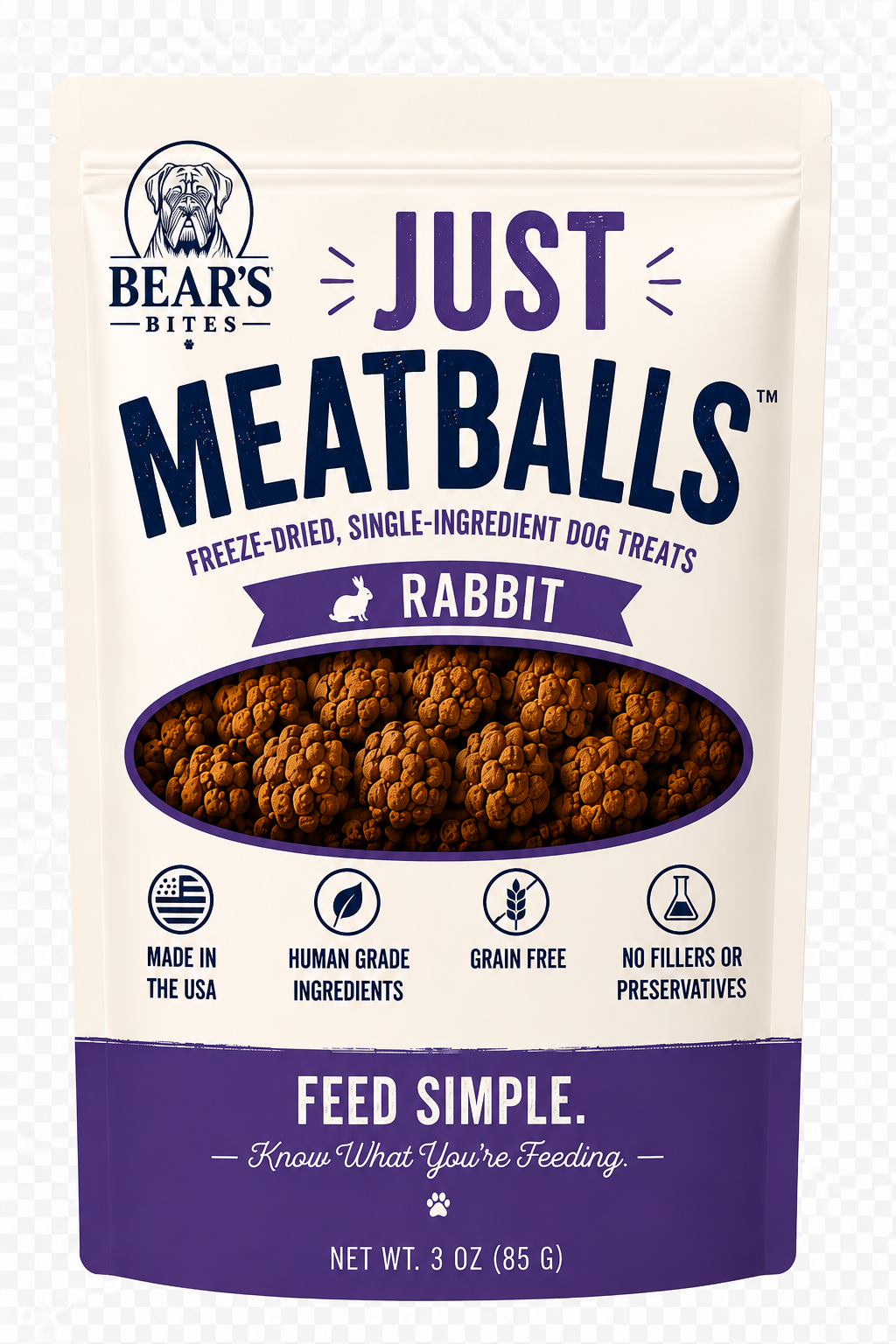 Just Meatballs - Freeze dried Rabbit Meatballs dog treats