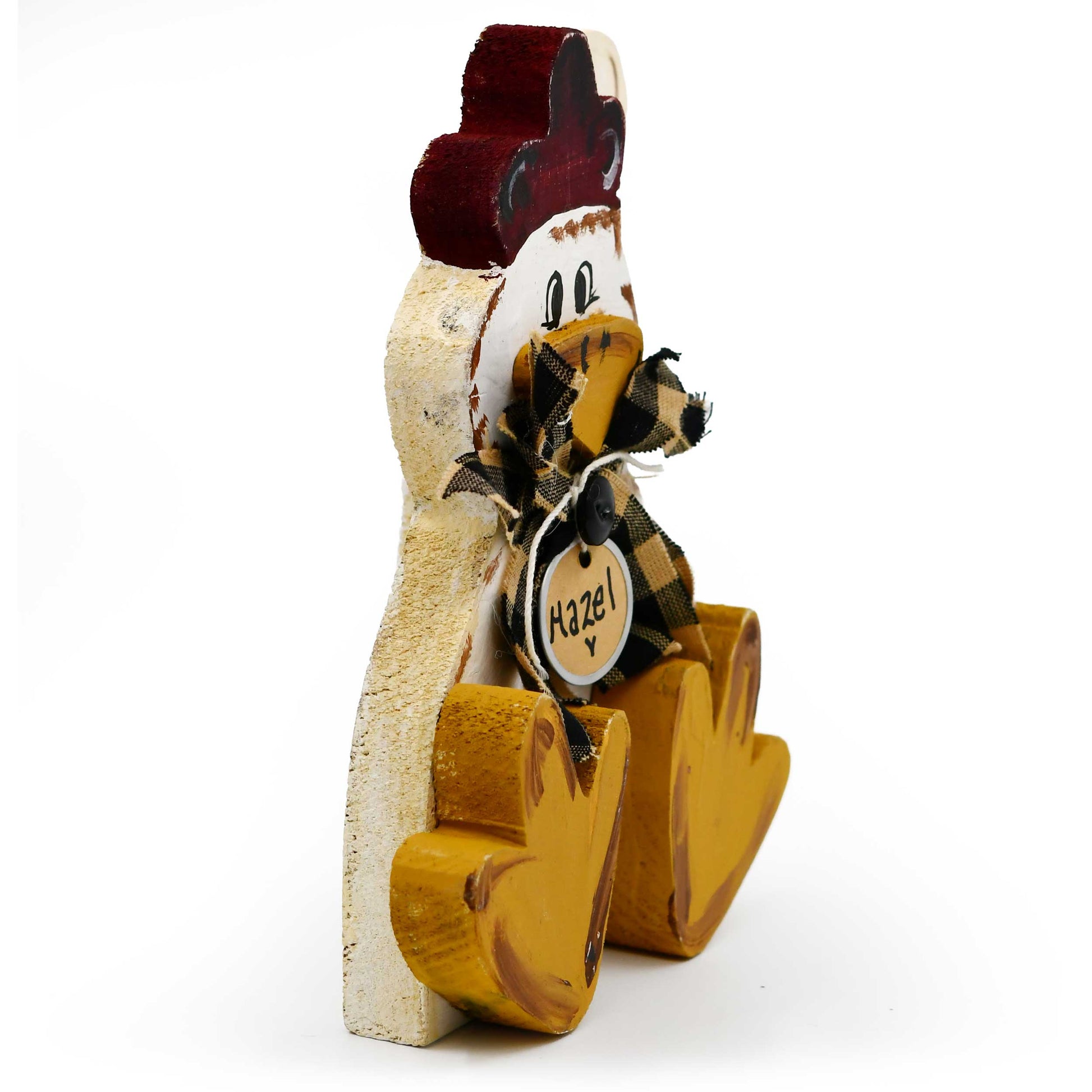 Wooden farm animal decor bundle featuring a rustic chicken figure from the Farm Friends collection, ideal for home and garden.