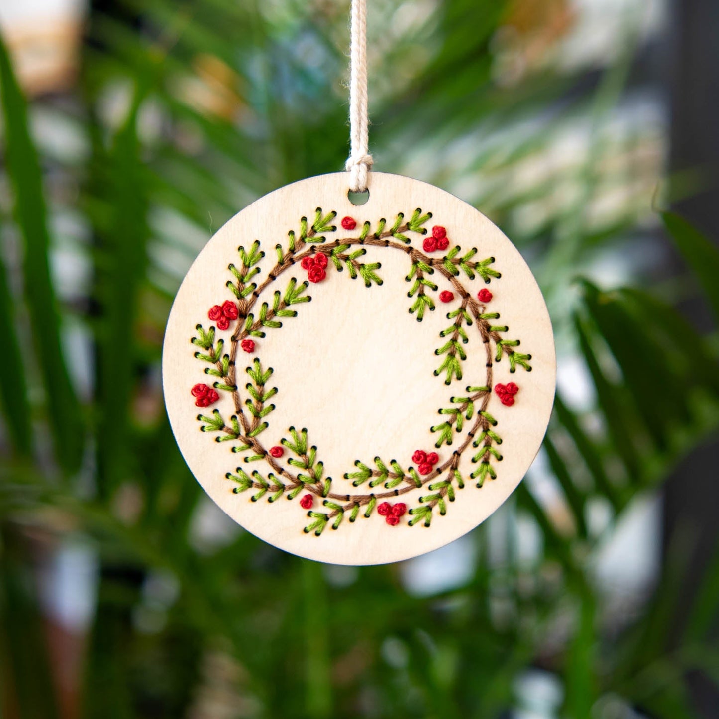 Christmas Wreath Ornament Embroidery Kit - Blessings Grow Meadows -