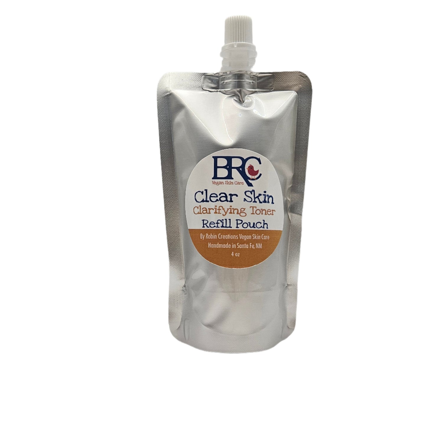 Refill bottle of By Robin Creations Clear Skin Acne Clarifying Facial Toner Spray with fresh, transparent label and spray nozzle.