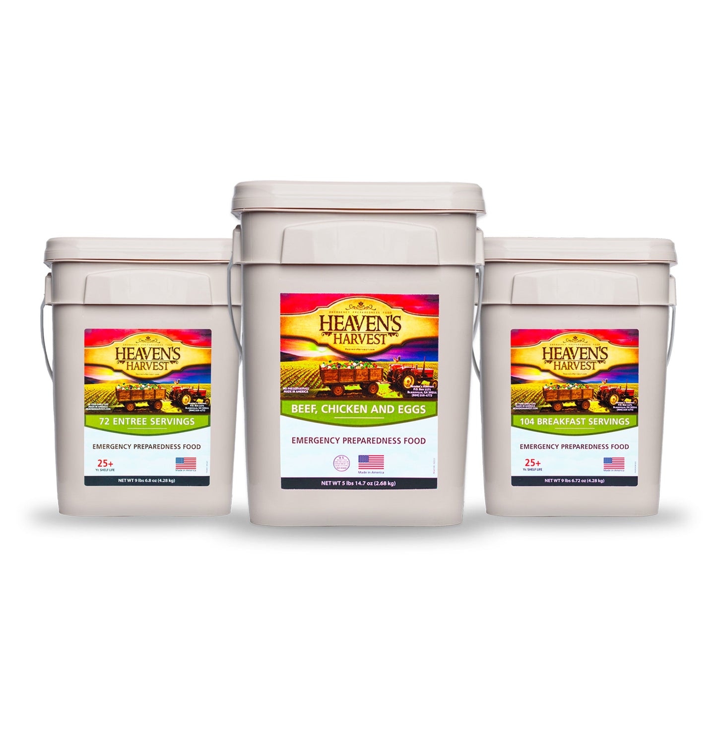 Combo Kit - Breakfast, Entree + Protein - 1 Person 1 Month - 308 Servings - Emergency Survival Food Kit