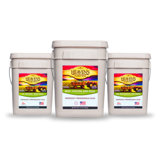 Combo Kit - Breakfast, Entree + Protein - 1 Person 1 Month - 308 Servings - Emergency Survival Food Kit